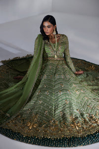 Elan | Luxury Wedding Wears | SCINTILLANT OLIVE (EP-20995) - Designer Dress - Type : Ladies Clothes - Available at Libayah - 100% Original