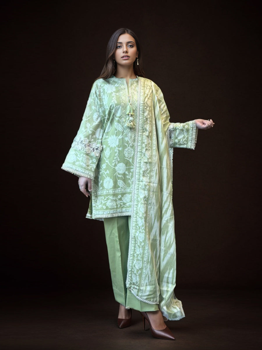 Salitex | Izel Lawn 24 | 3PC UNSTITCHED DIGITAL PRINTED & EMBROIDERED LAWN SUIT by Salitex - Designer Dress - Type: Casuals - Available at Libayah - 100% Original