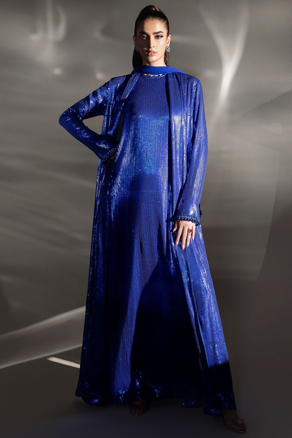 BLEU ECLAT (EP-21402) – authentic Pakistani formal dress from the Elan Lueur Dor collection for women in the UK