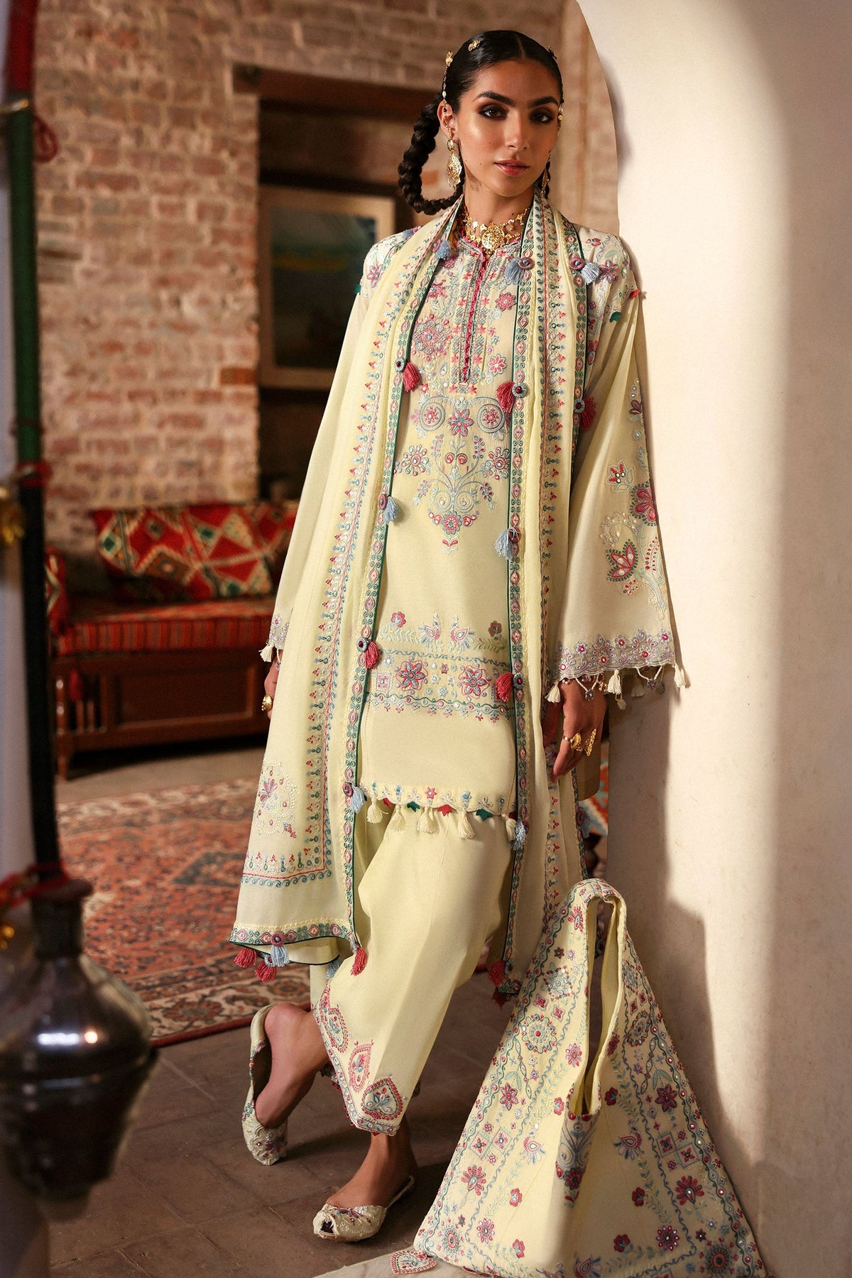 Zaha | Festive Lawn 25 | MEHERBANO (ZF-25-01) by Zaha - Designer Dress - Type: Ladies Clothes - Available at Libayah - 100% Original