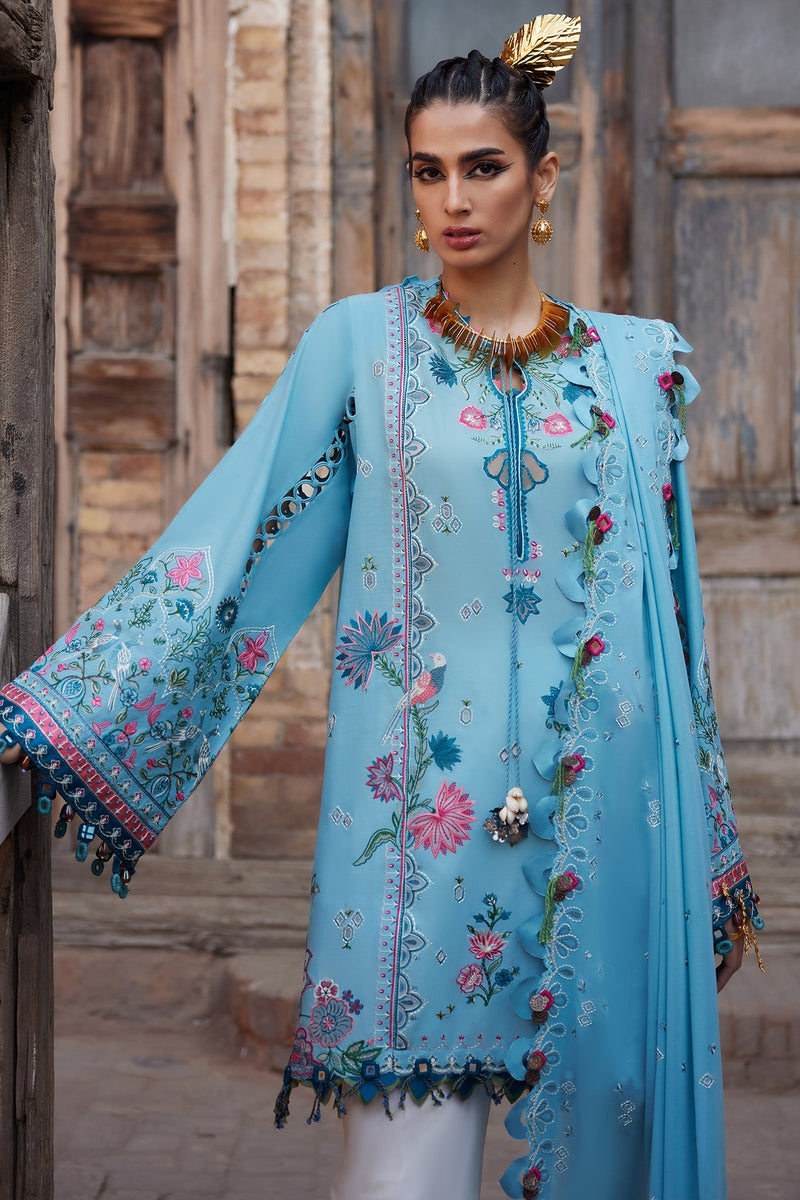 Elan | Luxury Lawn 25 | ISLA BLEU (EL25-11 A) by Elan - Designer Dress - Type: Ladies Clothes - Available at Libayah - 100% Original