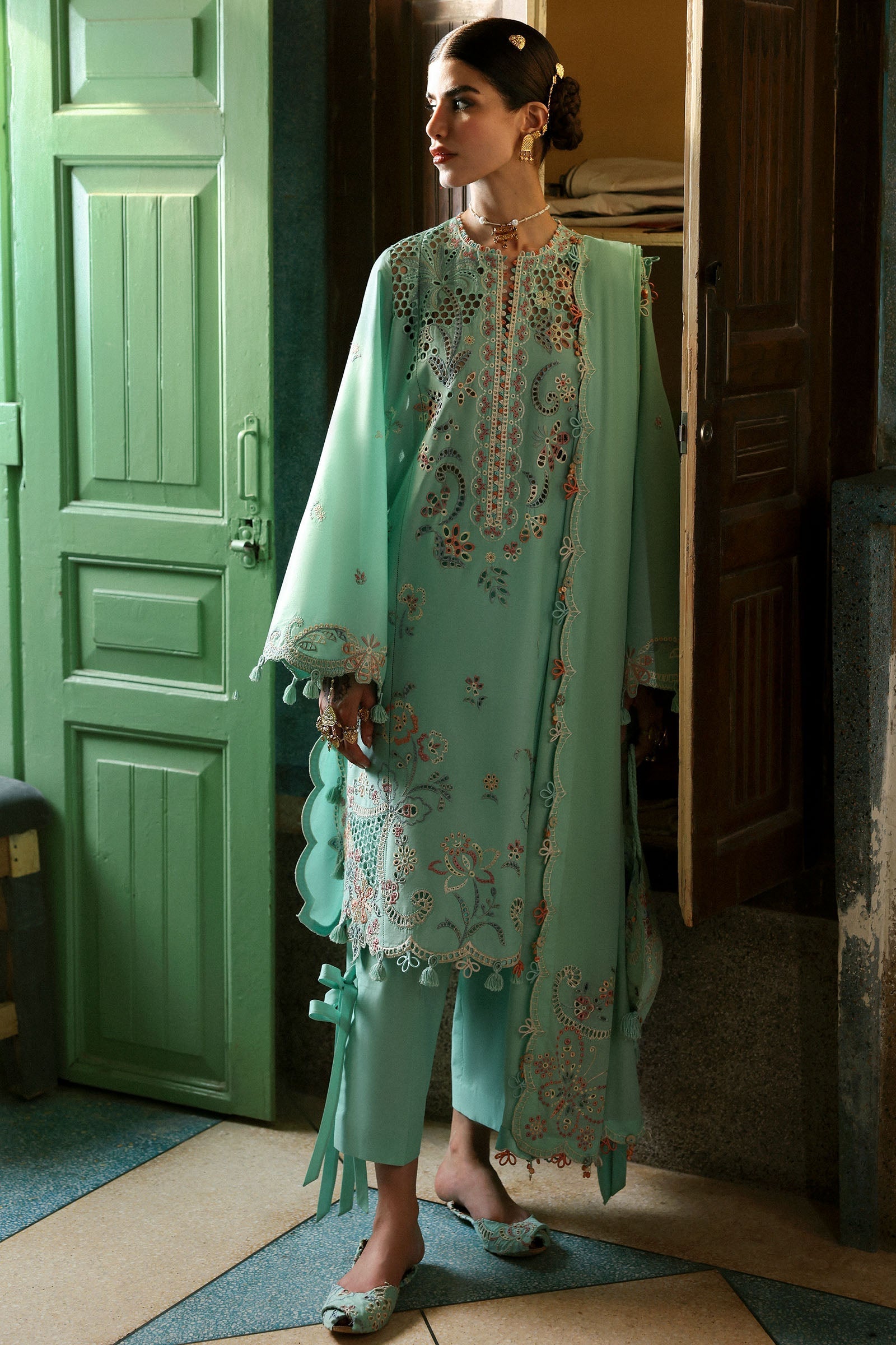 Zaha | Festive Lawn 25 | SEHER (ZF-25-05) by Zaha - Designer Dress - Type: Ladies Clothes - Available at Libayah - 100% Original