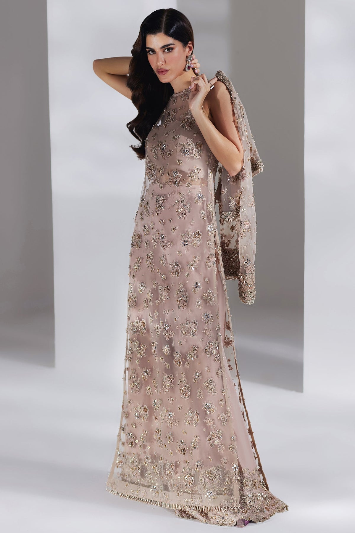 Elan | Luxury Wedding Wears | BRUME ROSEE (EP-20885) - Designer Dress - Type : Ladies Clothes - Available at Libayah - 100% Original