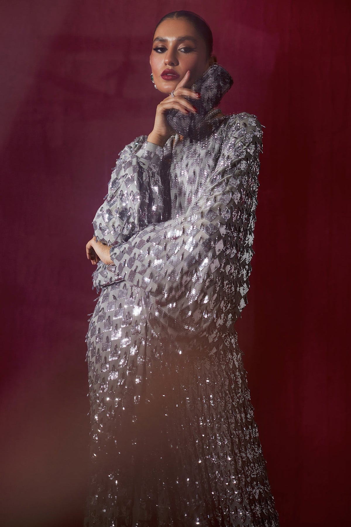 Elan | Lumiere Luxury Pret | ECLAT DE LUNE D'ARGENT (EP-20996) by Elan - Designer Dress - Type: Formal - Available at Libayah - 100% Original