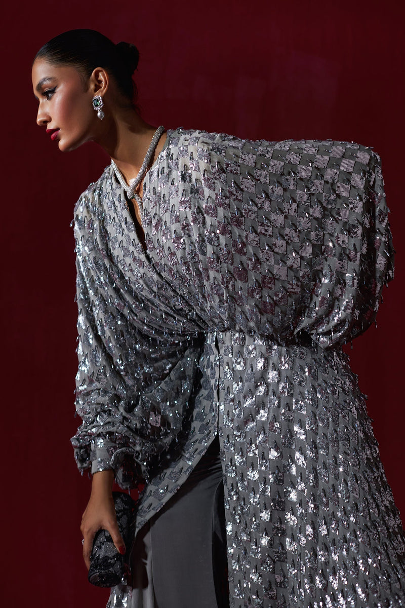Elan | Lumiere Luxury Pret | ECLAT DE LUNE D'ARGENT (EP-20996) by Elan - Designer Dress - Type: Formal - Available at Libayah - 100% Original