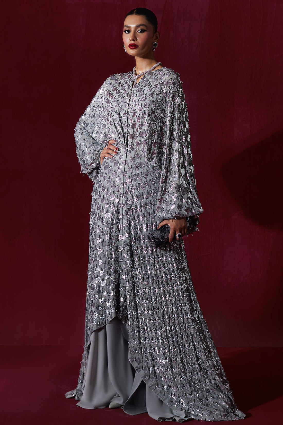 Elan | Lumiere Luxury Pret | ECLAT DE LUNE D'ARGENT (EP-20996) by Elan - Designer Dress - Type: Formal - Available at Libayah - 100% Original