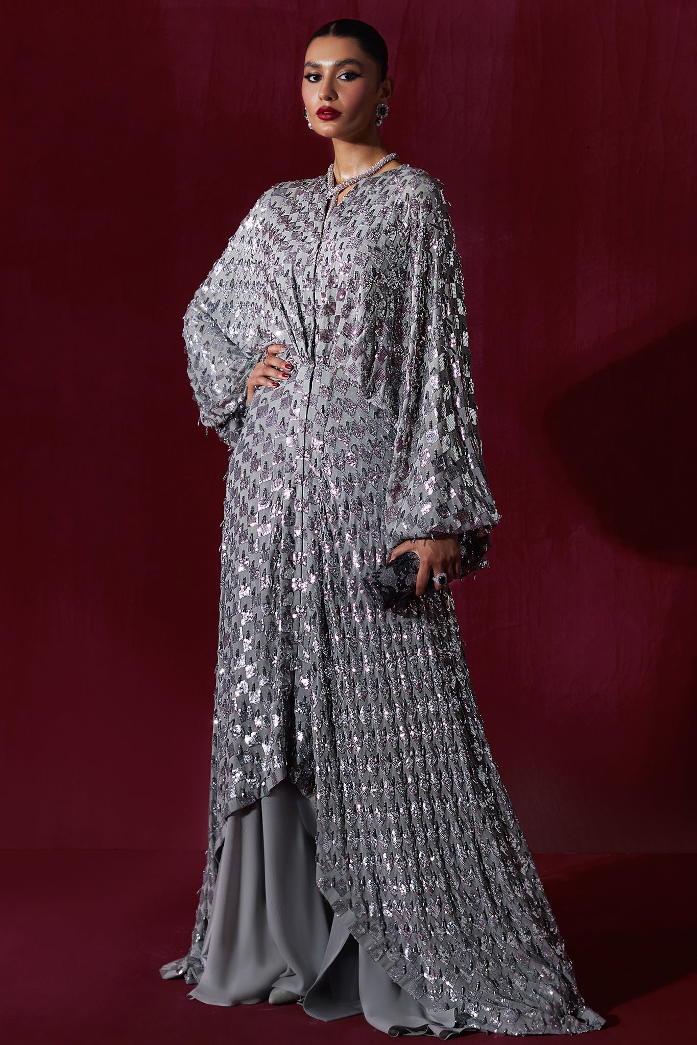Elan | Lumiere Luxury Pret | ECLAT DE LUNE D'ARGENT (EP-20996) by Elan - Designer Dress - Type: Formal - Available at Libayah - 100% Original