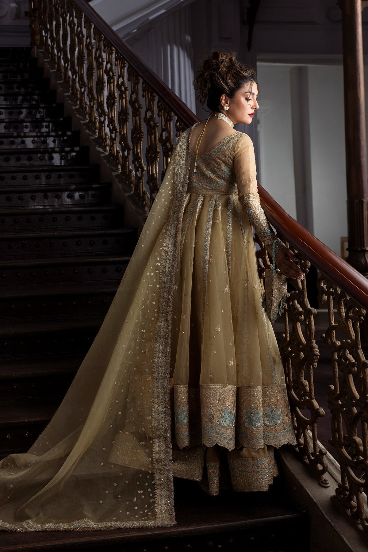 Erum Khan | Jahan Wedding 25 | Golden Glow by Erum Khan - Designer Dress  - Type : Ladies Clothes - Available at Libayah - 100% Original 