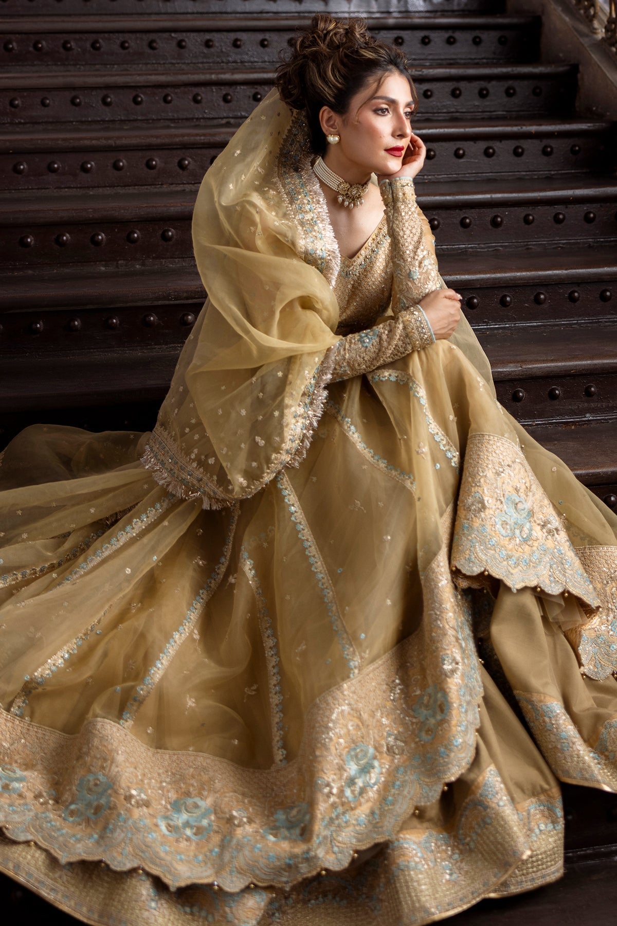 Erum Khan | Jahan Wedding 25 | Golden Glow by Erum Khan - Designer Dress  - Type : Ladies Clothes - Available at Libayah - 100% Original 