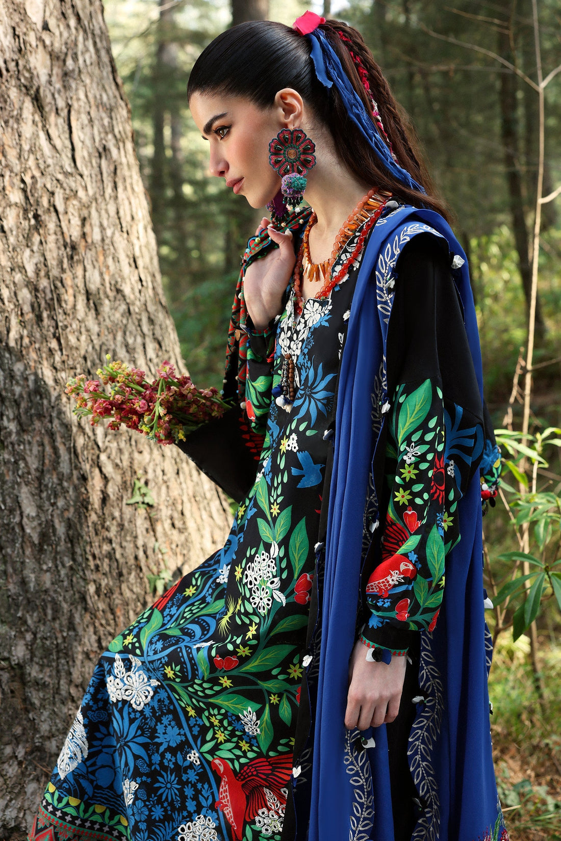 Zaha | Lawn 25 | BLACK SOLANA (ZL25-03 A) by Zaha - Designer Dress - Type: Ladies Clothes - Available at Libayah - 100% Original