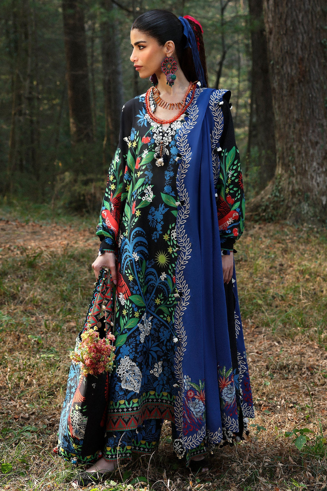 Zaha | Lawn 25 | BLACK SOLANA (ZL25-03 A) by Zaha - Designer Dress - Type: Ladies Clothes - Available at Libayah - 100% Original
