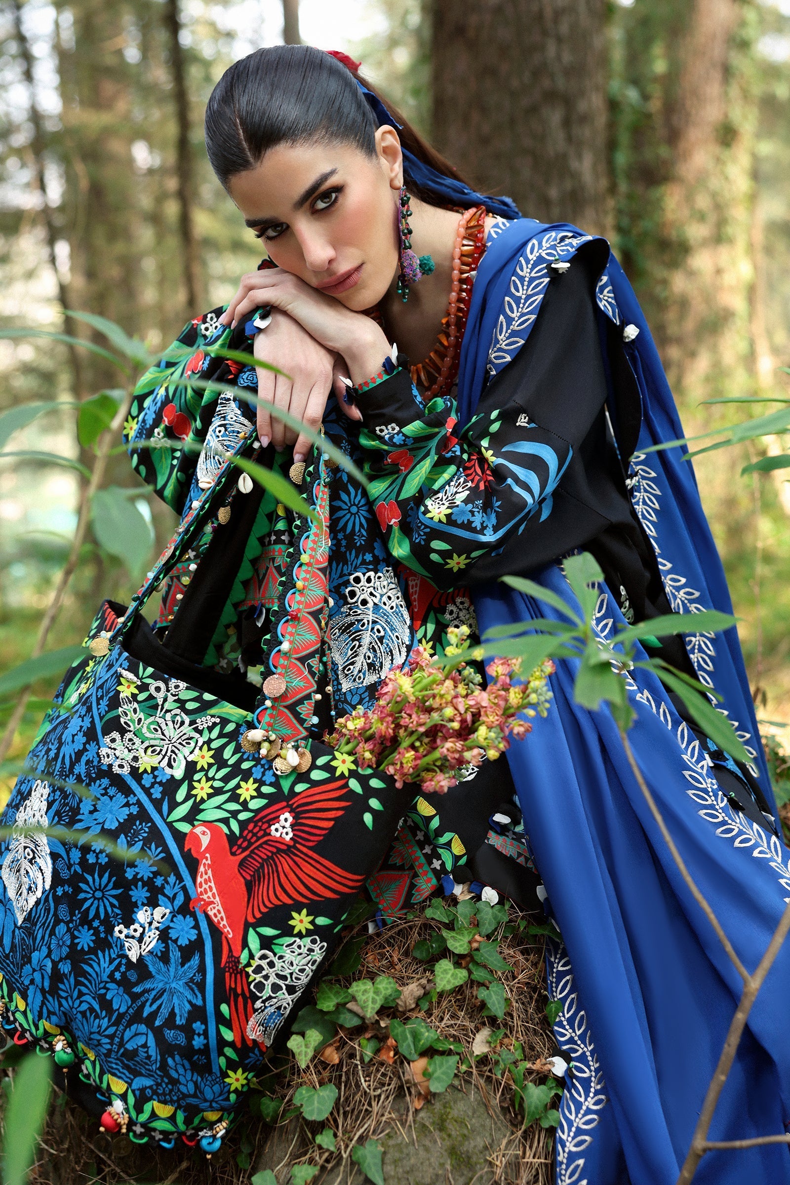 Zaha | Lawn 25 | BLACK SOLANA (ZL25-03 A) by Zaha - Designer Dress - Type: Ladies Clothes - Available at Libayah - 100% Original