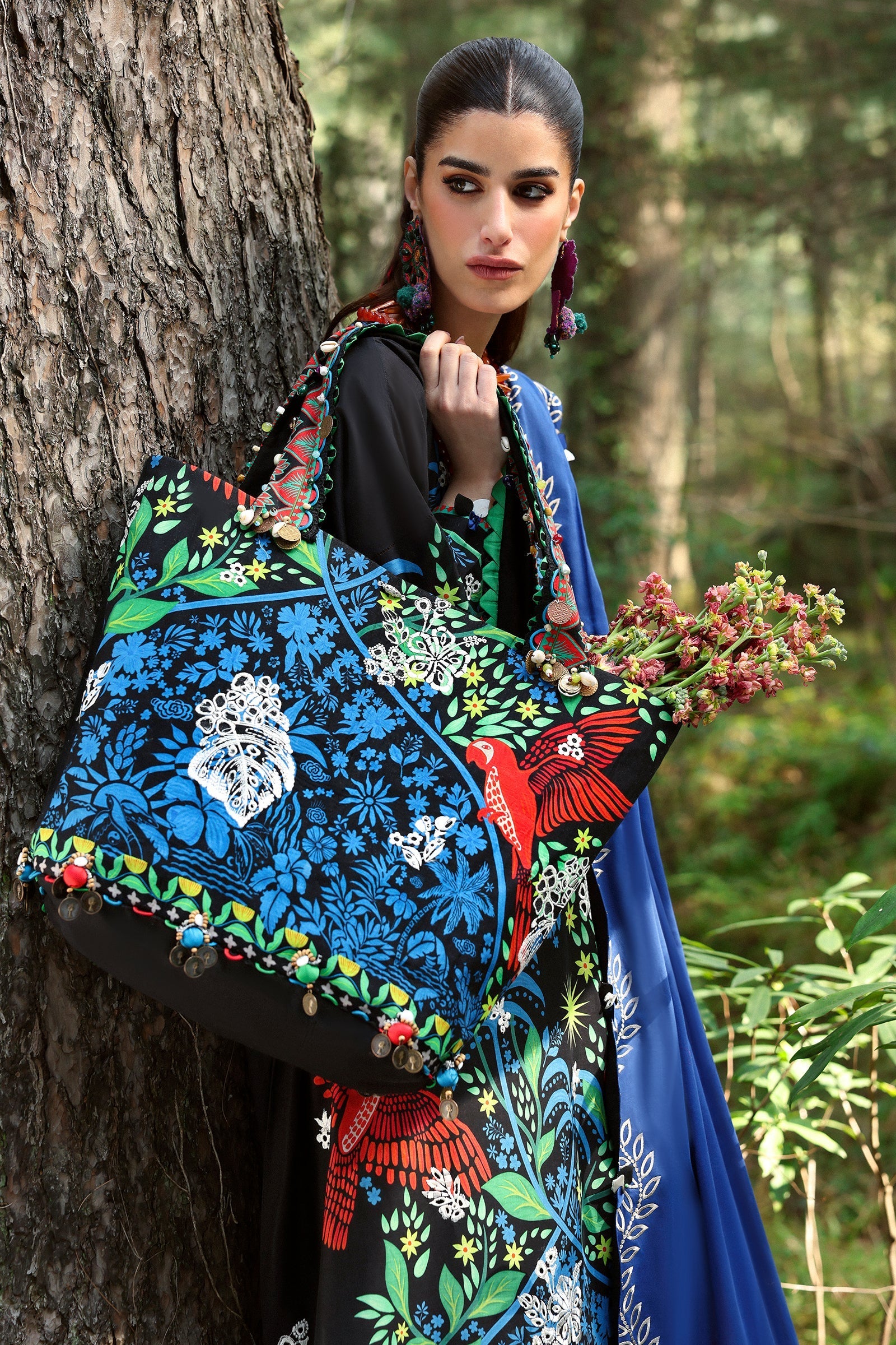 Zaha | Lawn 25 | BLACK SOLANA (ZL25-03 A) by Zaha - Designer Dress - Type: Ladies Clothes - Available at Libayah - 100% Original