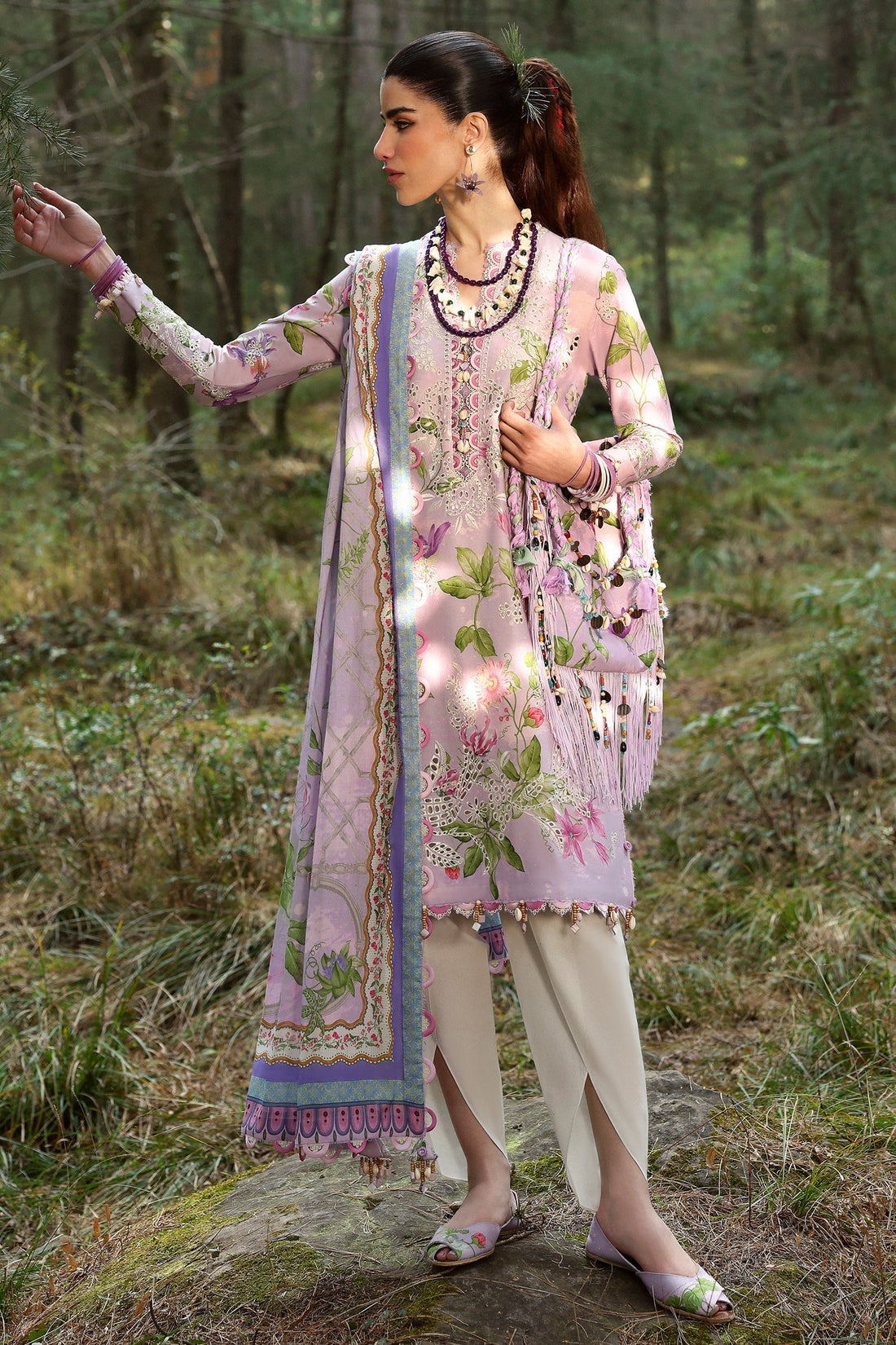 Zaha | Lawn 25 | ELARA (ZL25-02 A) by Zaha - Designer Dress - Type: Ladies Clothes - Available at Libayah - 100% Original