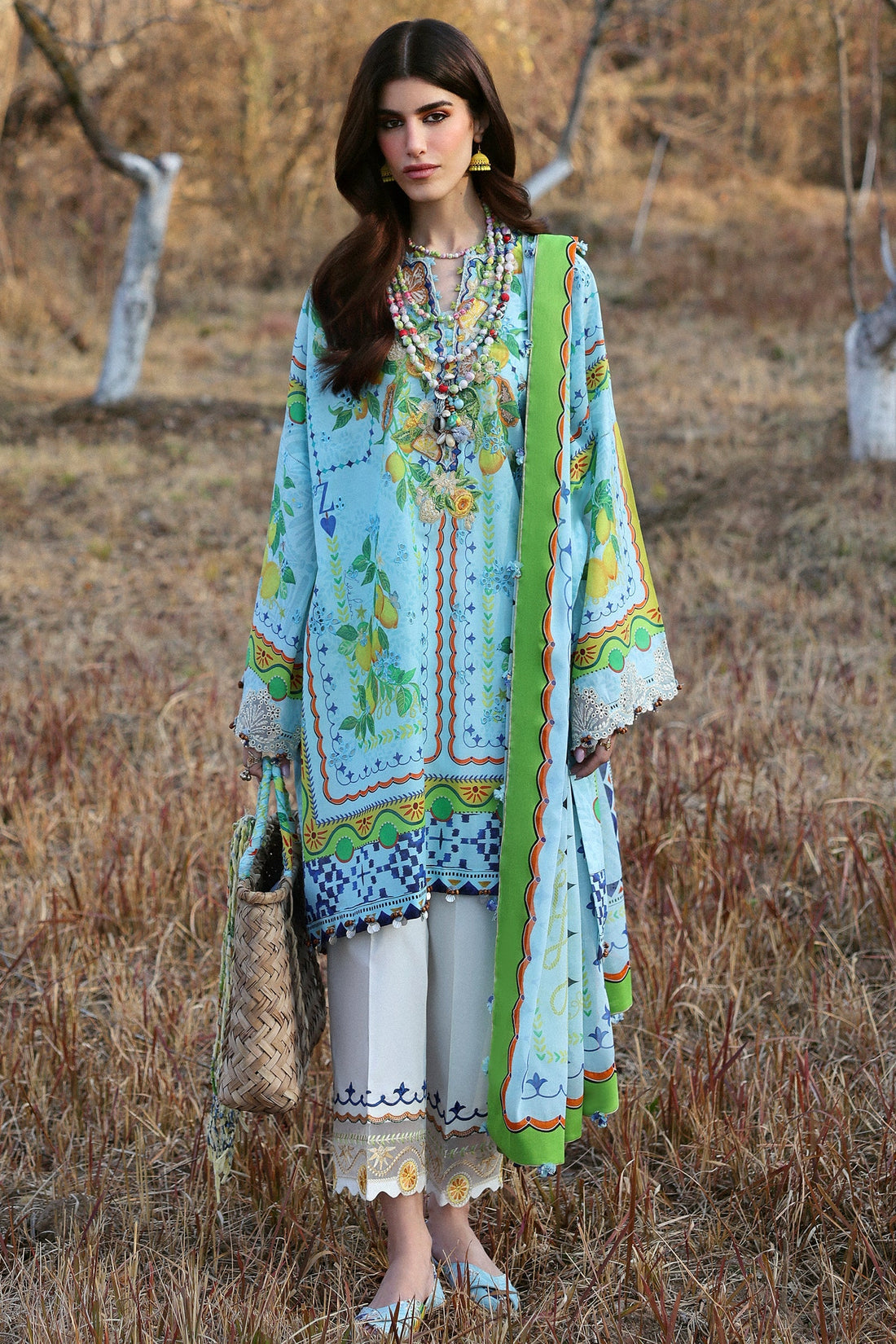 Zaha | Lawn 25 | DAHLIA (ZL25-04 B) by Zaha - Designer Dress - Type: Ladies Clothes - Available at Libayah - 100% Original
