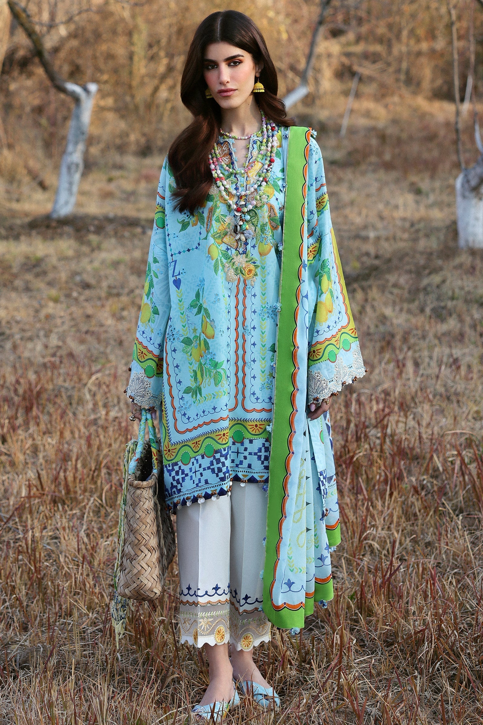 Zaha | Lawn 25 | DAHLIA (ZL25-04 B) by Zaha - Designer Dress - Type: Ladies Clothes - Available at Libayah - 100% Original