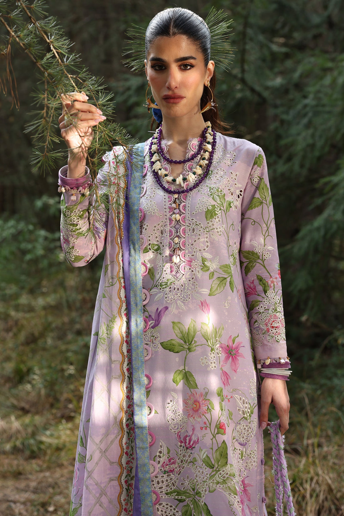 Zaha | Lawn 25 | ELARA (ZL25-02 A) by Zaha - Designer Dress - Type: Ladies Clothes - Available at Libayah - 100% Original