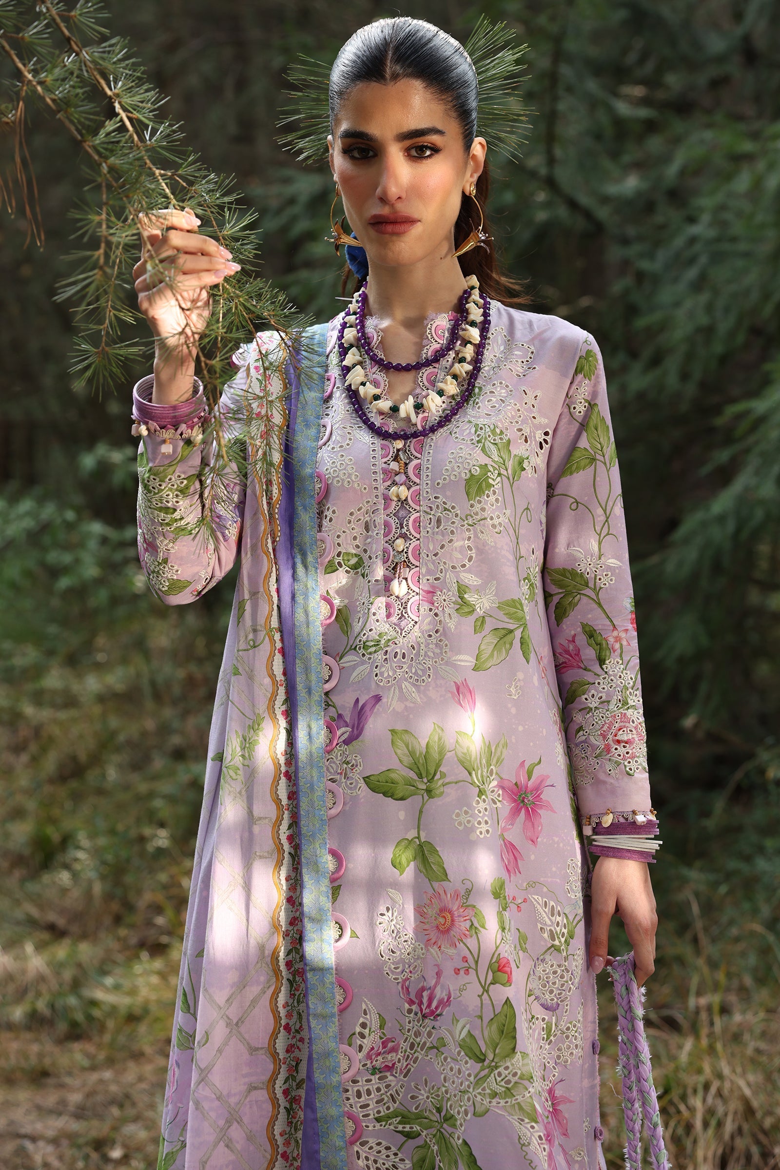 Zaha | Lawn 25 | ELARA (ZL25-02 A) by Zaha - Designer Dress - Type: Ladies Clothes - Available at Libayah - 100% Original