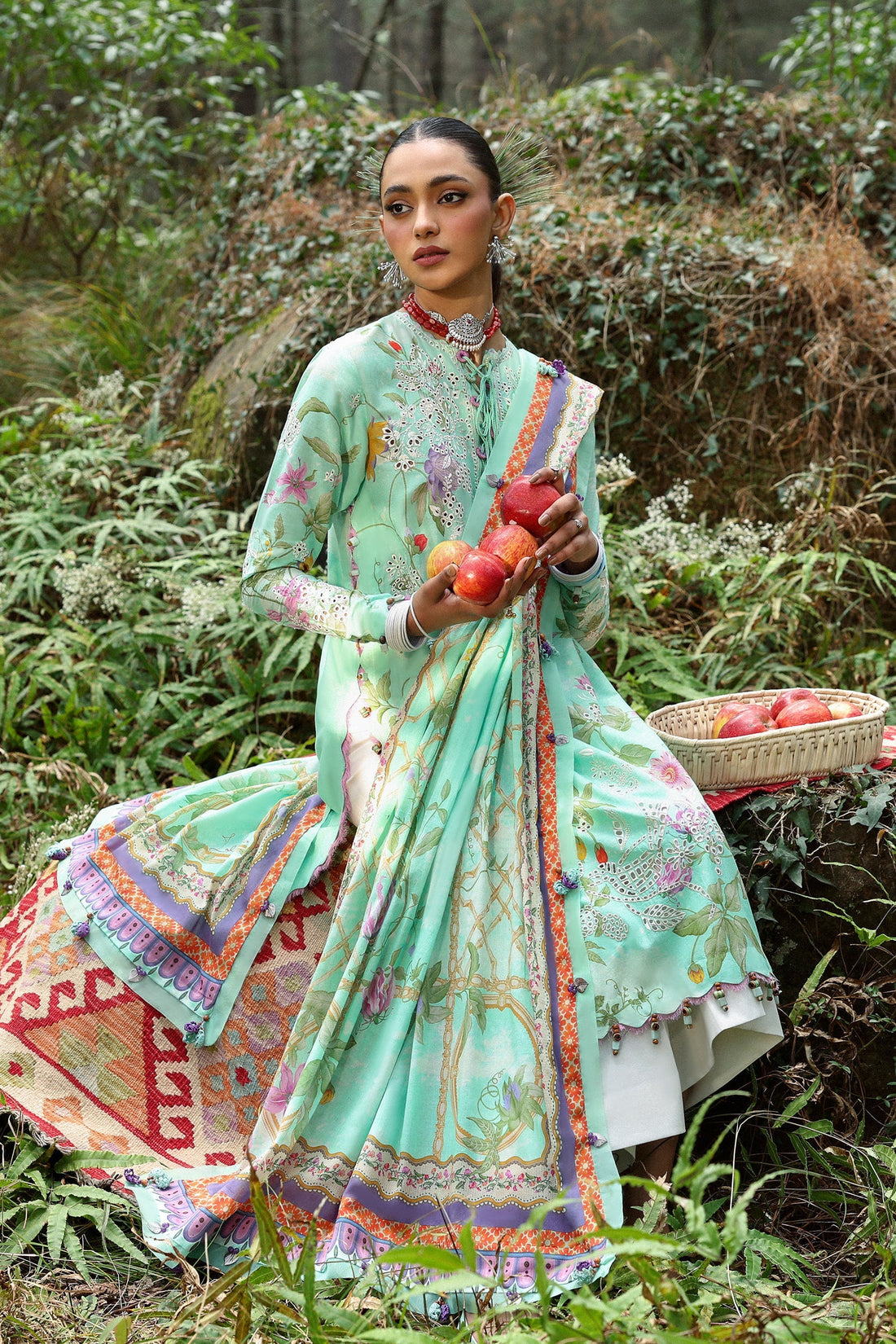 Zaha | Lawn 25 | ELARA (ZL25-02 B) by Zaha - Designer Dress - Type: Ladies Clothes - Available at Libayah - 100% Original