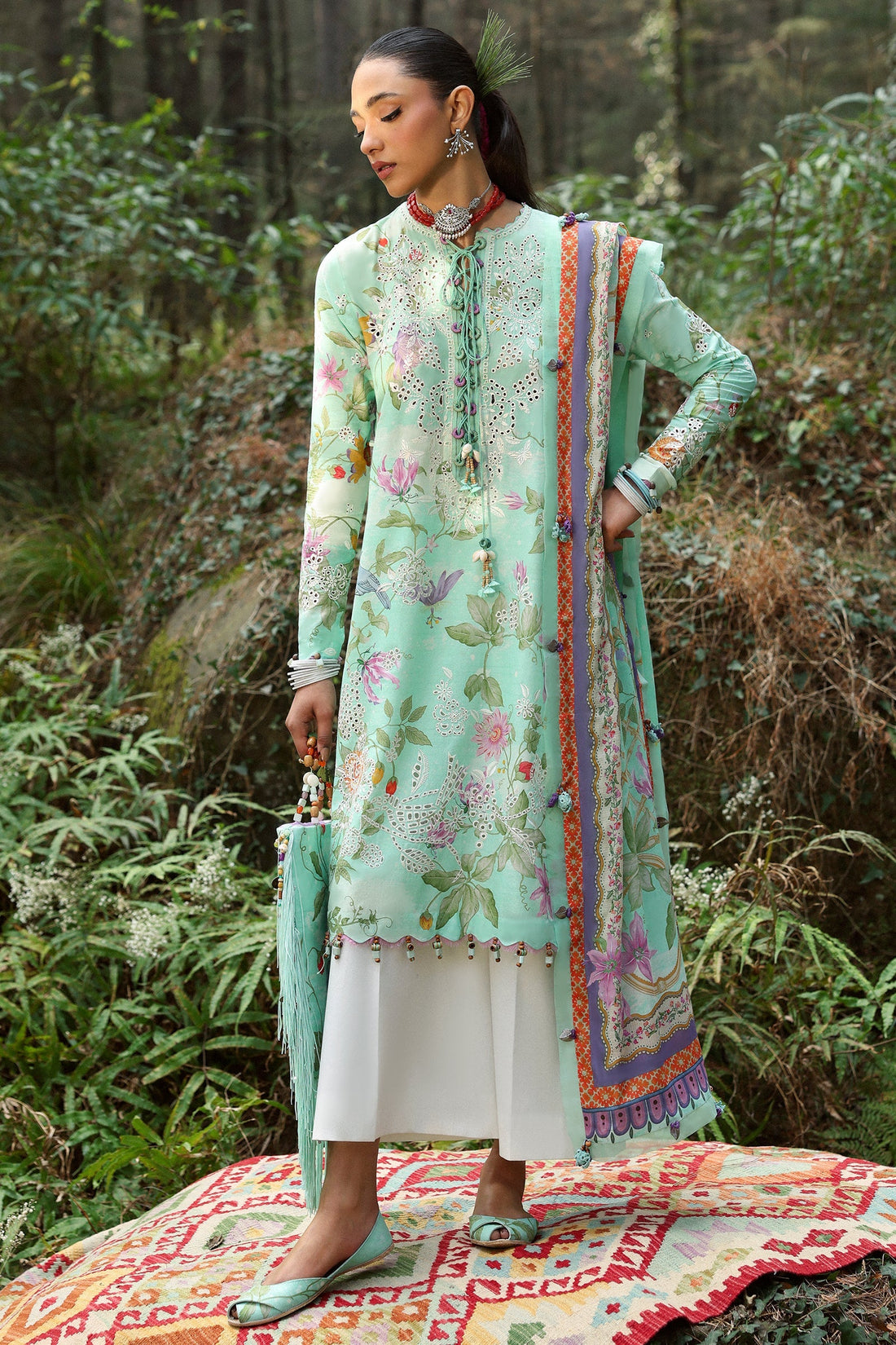 Zaha | Lawn 25 | ELARA (ZL25-02 B) by Zaha - Designer Dress - Type: Ladies Clothes - Available at Libayah - 100% Original