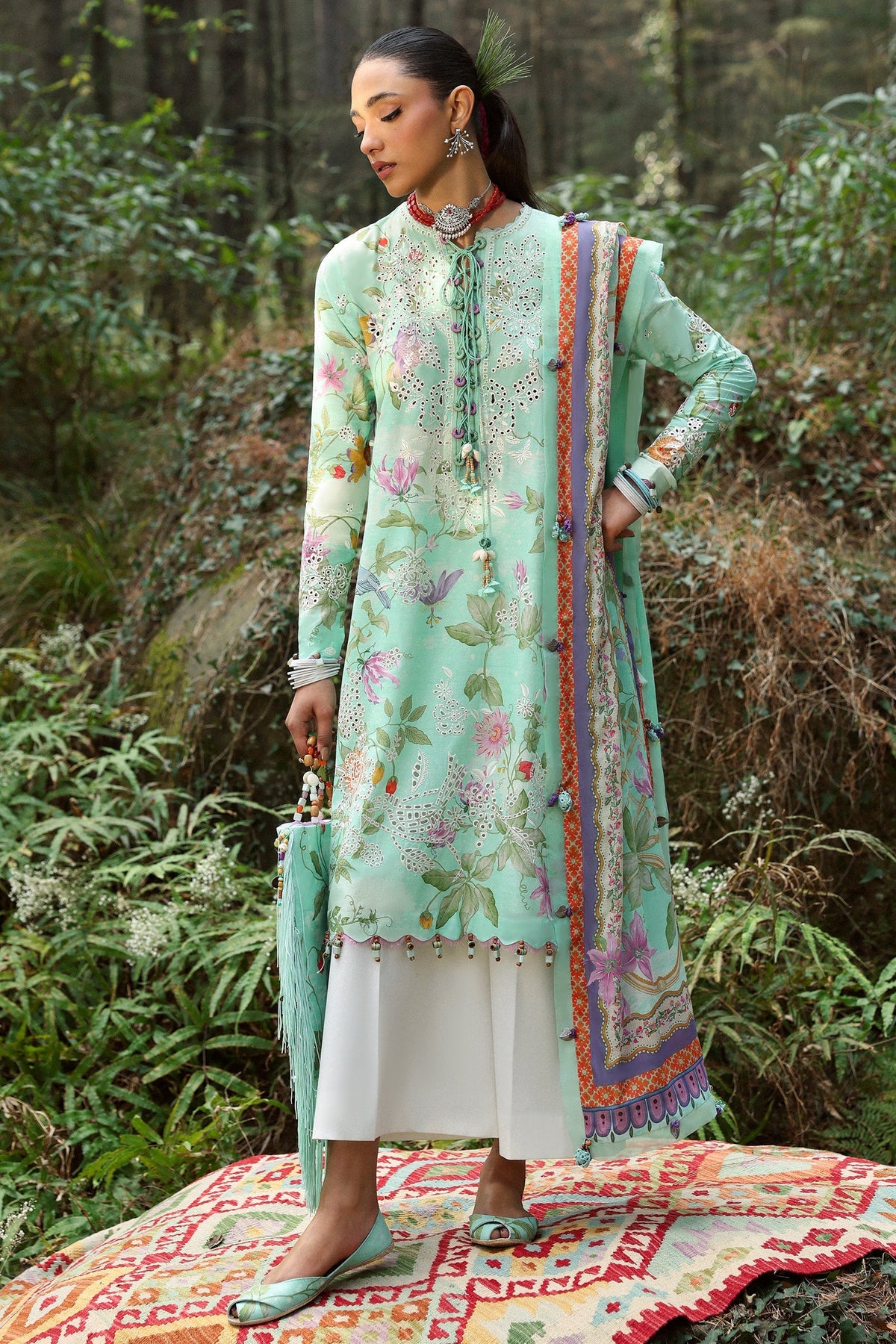 Zaha | Lawn 25 | ELARA (ZL25-02 B) by Zaha - Designer Dress - Type: Ladies Clothes - Available at Libayah - 100% Original
