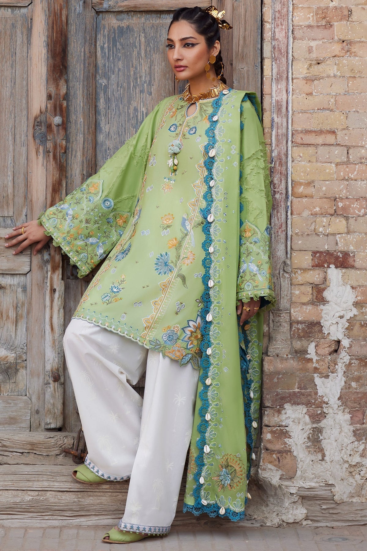 Elan | Luxury Lawn 25 | ISLA BLEU (EL25-11 B) by Elan - Designer Dress - Type: Ladies Clothes - Available at Libayah - 100% Original