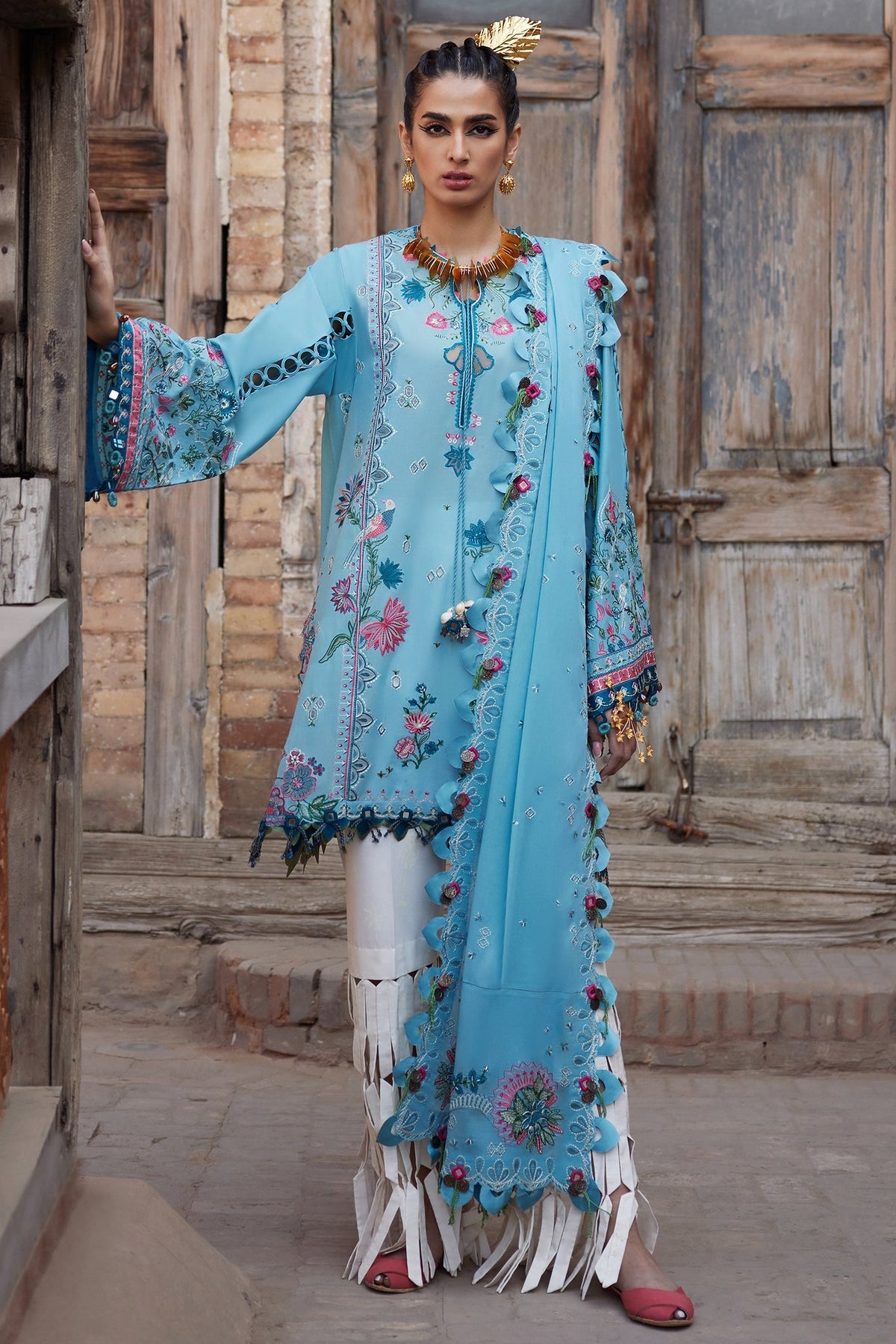 Elan | Luxury Lawn 25 | ISLA BLEU (EL25-11 A) by Elan - Designer Dress - Type: Ladies Clothes - Available at Libayah - 100% Original