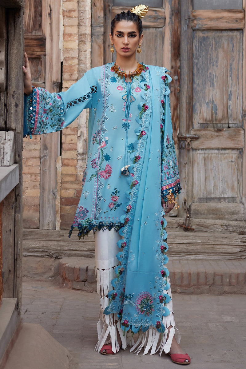 Elan | Luxury Lawn 25 | ISLA BLEU (EL25-11 A) by Elan - Designer Dress - Type: Ladies Clothes - Available at Libayah - 100% Original