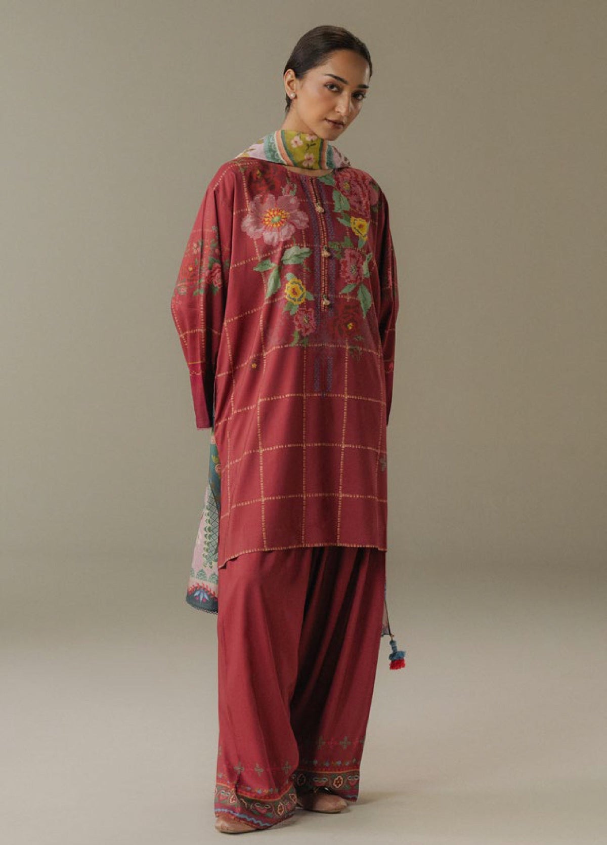 Zara Shahjahan | Coco Prints 25 |Olive Hour-5B by Zara Shahjahan - Designer Dress  - Type : Ladies Clothes - Available at Libayah - 100% Original 