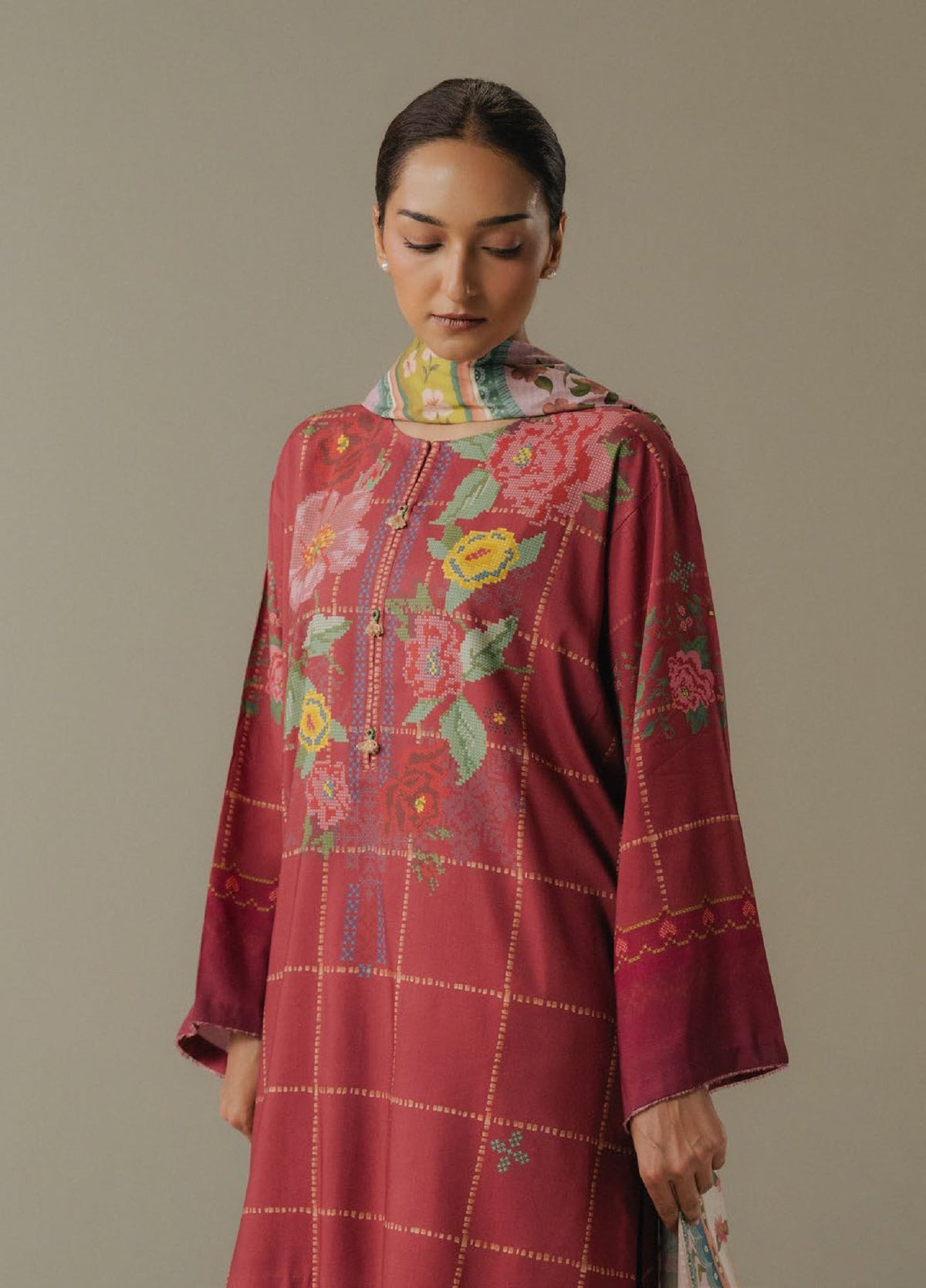 Zara Shahjahan | Coco Prints 25 |Olive Hour-5B by Zara Shahjahan - Designer Dress  - Type : Ladies Clothes - Available at Libayah - 100% Original 