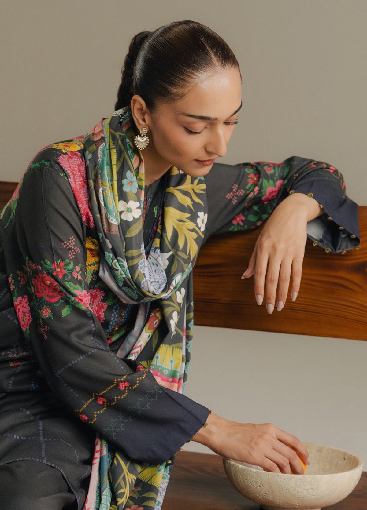 Zara Shahjahan | Coco Prints 25 |  Olive Hour-5A by Zara Shahjahan - Designer Dress  - Type : Ladies Clothes - Available at Libayah - 100% Original 