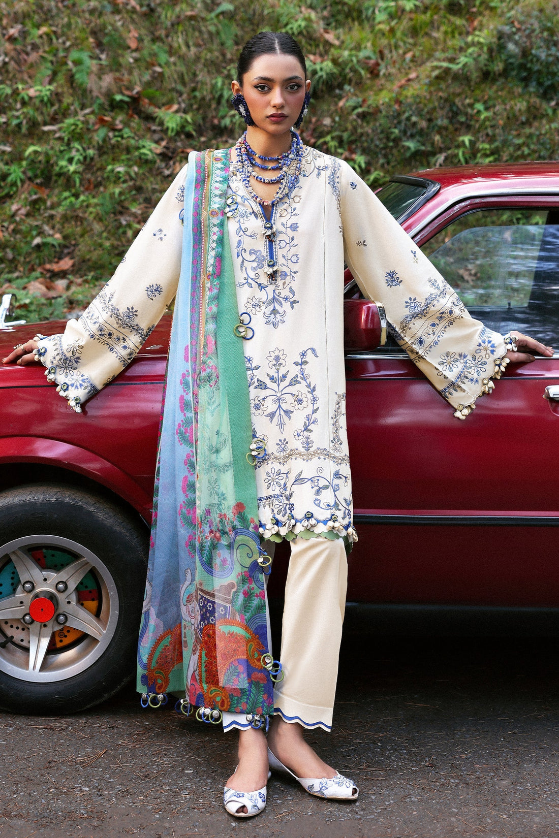Zaha | Lawn 25 | ZANIA (ZL25-13 A) by Zaha - Designer Dress - Type: Ladies Clothes - Available at Libayah - 100% Original