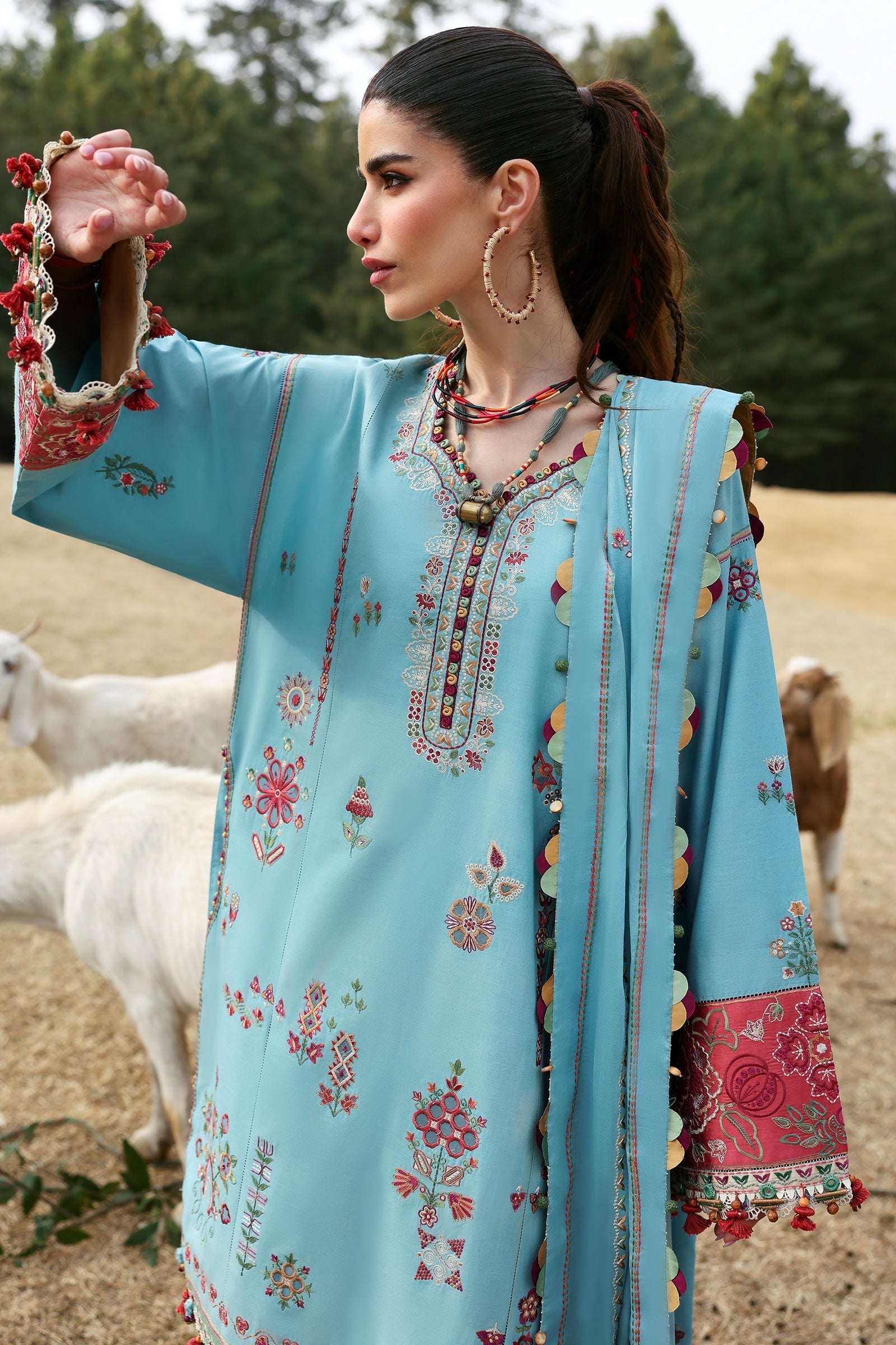 Zaha | Lawn 25 | RHEA (ZL25-14 A) by Zaha - Designer Dress - Type: Ladies Clothes - Available at Libayah - 100% Original