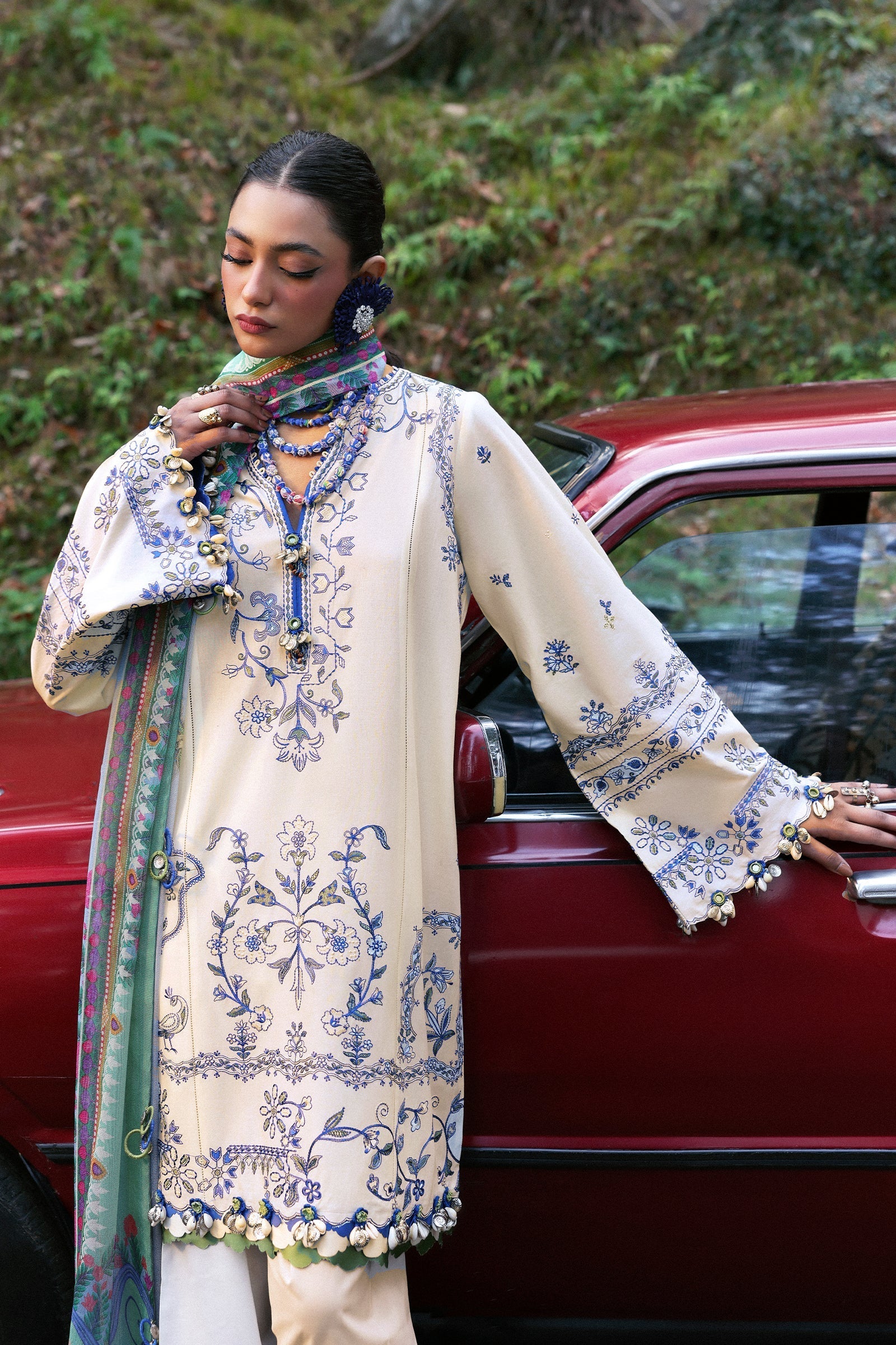 Zaha | Lawn 25 | ZANIA (ZL25-13 A) by Zaha - Designer Dress - Type: Ladies Clothes - Available at Libayah - 100% Original