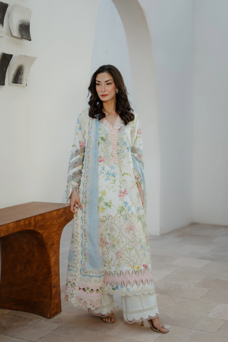 Manara | Summer Dreams 26 |WHITE GAURA by Manara - Designer Dress  - Type : Ladies Clothes - Available at Libayah - 100% Original 