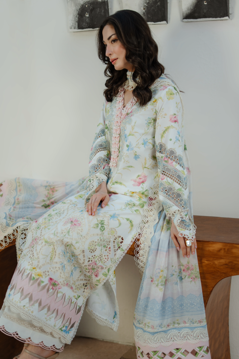 Manara | Summer Dreams 26 |WHITE GAURA by Manara - Designer Dress  - Type : Ladies Clothes - Available at Libayah - 100% Original 