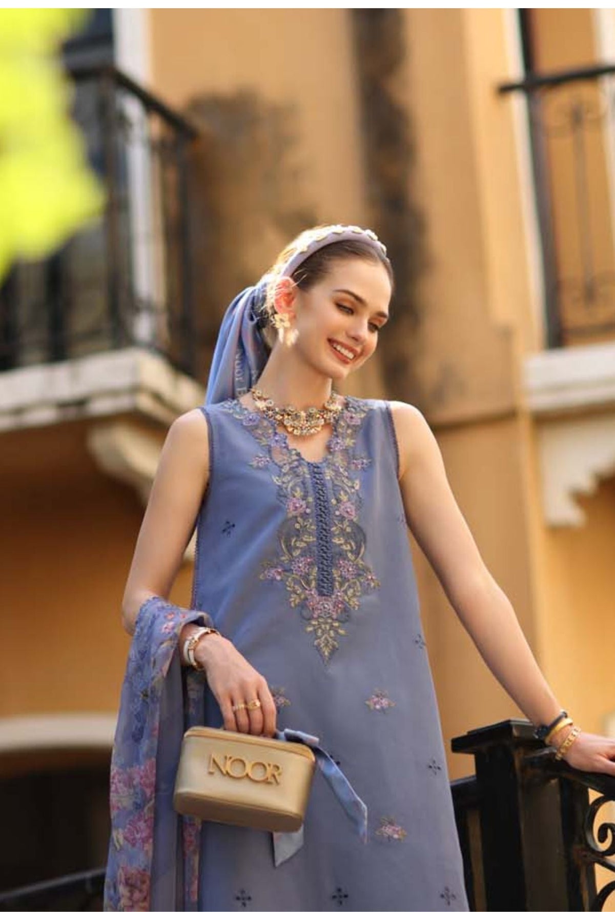Noor by Saadia Asad | Eid Luxe Printkhaas 26 | D3 - B - Stormy Lilac - Designer Dress - Type : Ladies Clothes - Available at Libayah - 100% Original