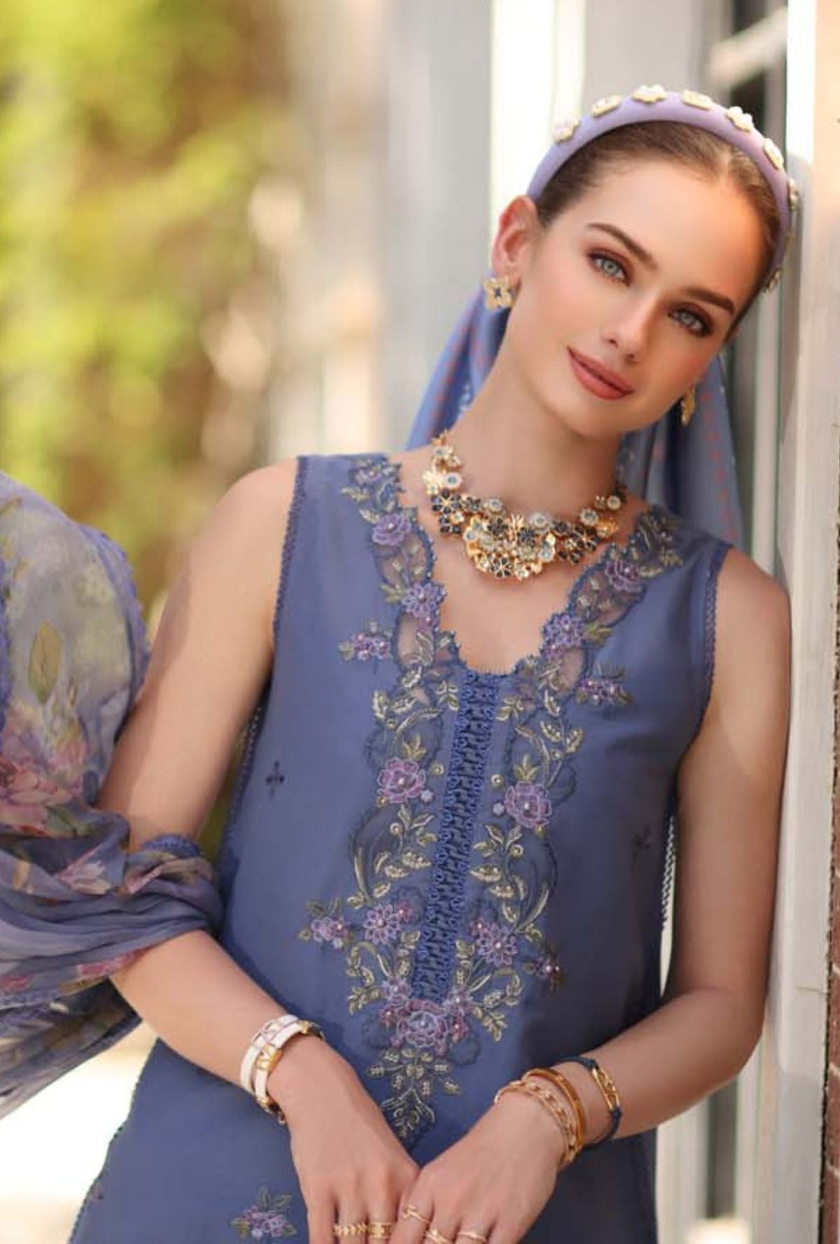 Noor by Saadia Asad | Eid Luxe Printkhaas 26 | D3 - B - Stormy Lilac - Designer Dress - Type : Ladies Clothes - Available at Libayah - 100% Original