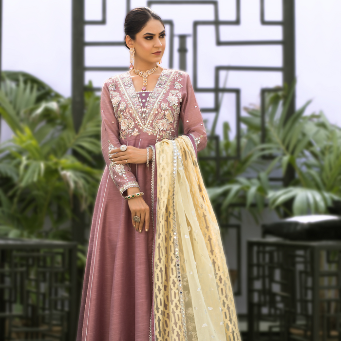 Wahaj M.Khan | Nureh Wedding Formals | Lilac Anarkali by Wahaj M.Khan - Designer Dress - Type: Ladies Clothes - Available at Libayah - 100% Original