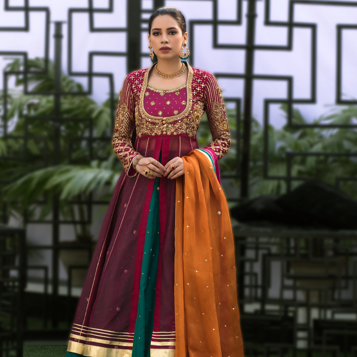 Wahaj M.Khan | Nureh Wedding Formals | Magenta Anarkali by Wahaj M.Khan - Designer Dress - Type: Ladies Clothes - Available at Libayah - 100% Original