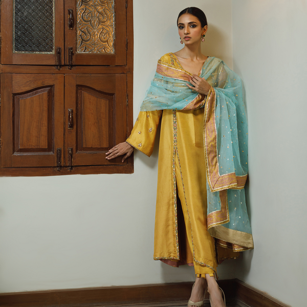 Wahajmkhan | Bahar Begum Formals | MUSTARD BEGUM JORA by Wahaj M.Khan - Designer Dress - Type: Ladies Clothes - Available at Libayah - 100% Original