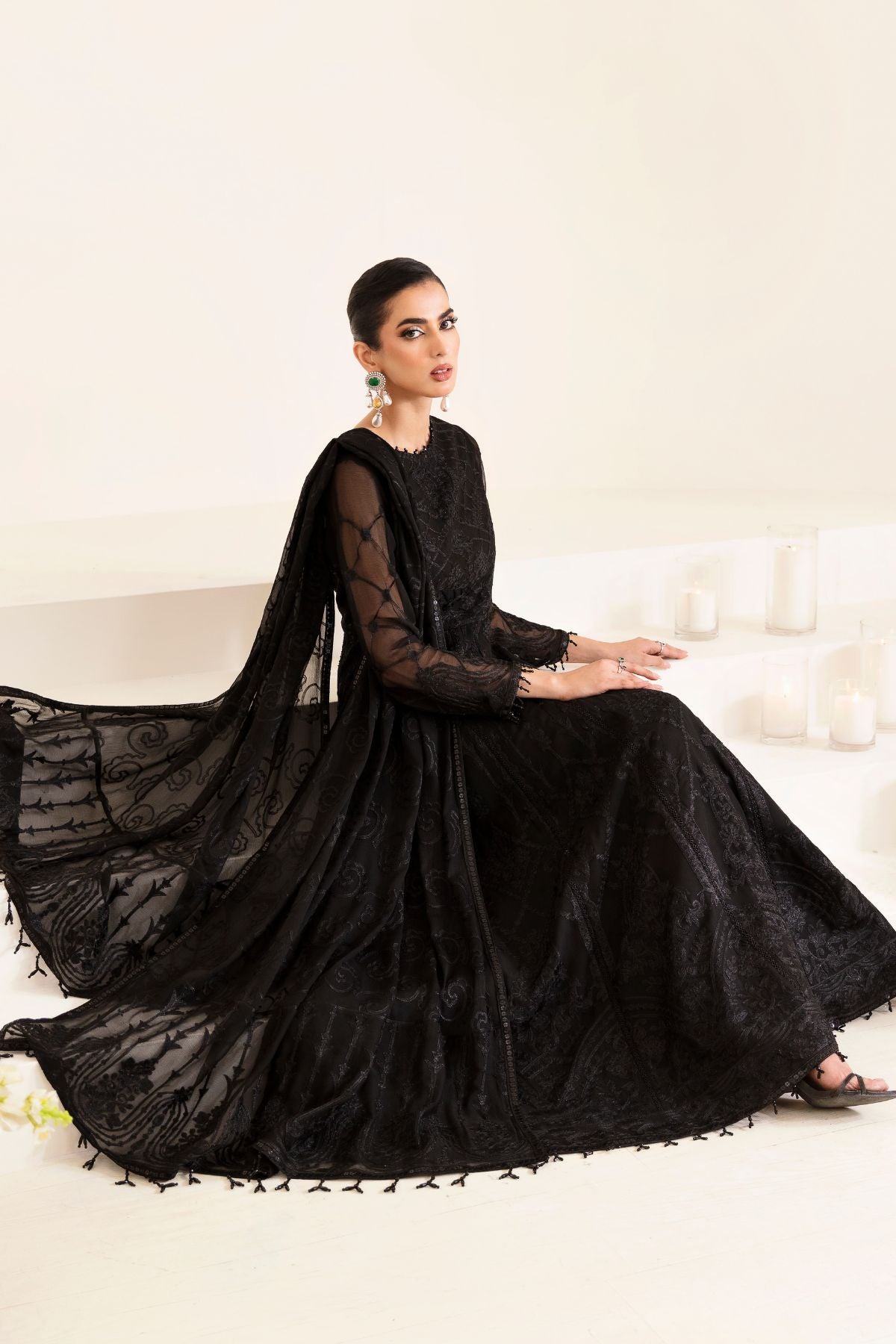 Alizeh | Formals Collection | AF-UF-9027-SIYAH by Alizeh - Designer Dress - Type: Ladies Clothes - Available at Libayah - 100% Original