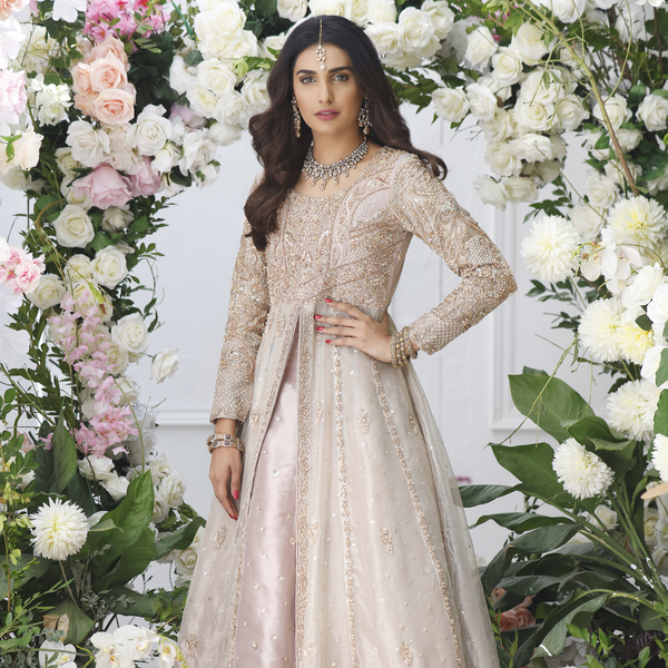 Wahajmkhan | Eden wedding Formals | ROSE GOLD ANARKALI & LENGA by Wahaj M.Khan - Designer Dress - Type: Ladies Clothes - Available at Libayah - 100% Original