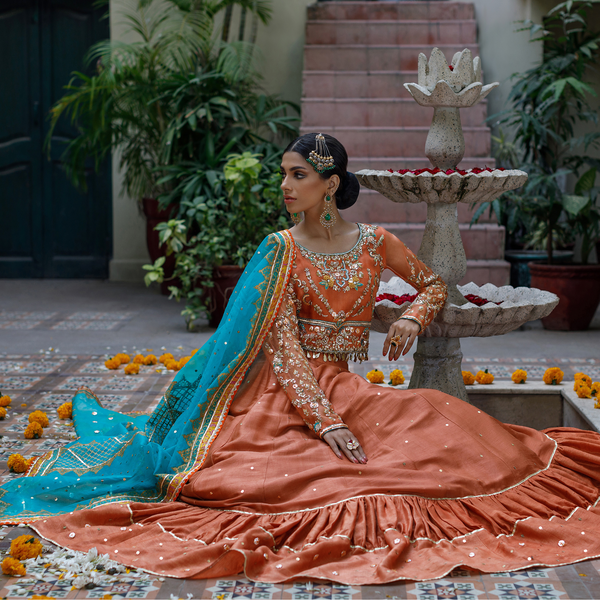 Wahajmkhan | Bahar Begum Formals | RUSTIC TURQUOISE by Wahaj M.Khan - Designer Dress - Type: Ladies Clothes - Available at Libayah - 100% Original