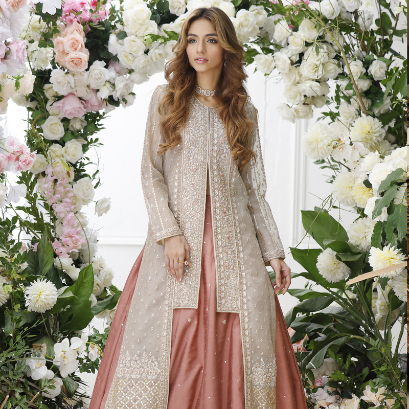 Wahajmkhan | Eden wedding Formals | METAL JACKET WITH LENGA by Wahaj M.Khan - Designer Dress - Type: Ladies Clothes - Available at Libayah - 100% Original