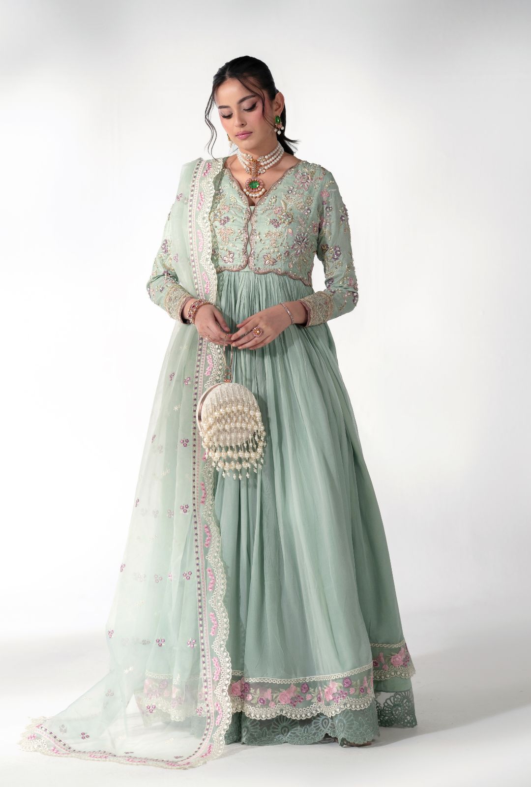 AJR Couture | Luxe Pret 25 | Satin Serenity by AJR Couture - Designer Dress  - Type : Ladies Clothes - Available at Libayah - 100% Original 