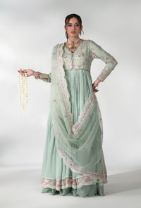 AJR Couture | Luxe Pret 25 | Satin Serenity by AJR Couture - Designer Dress  - Type : Ladies Clothes - Available at Libayah - 100% Original 