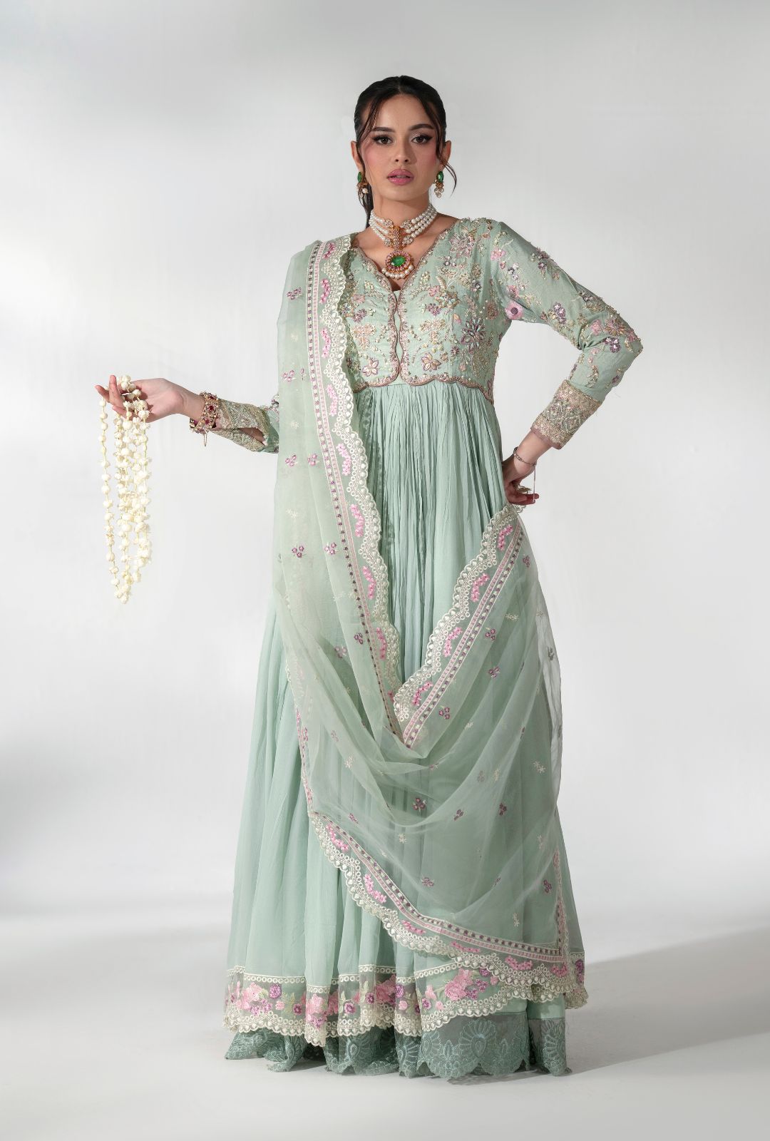 AJR Couture | Luxe Pret 25 | Satin Serenity by AJR Couture - Designer Dress  - Type : Ladies Clothes - Available at Libayah - 100% Original 