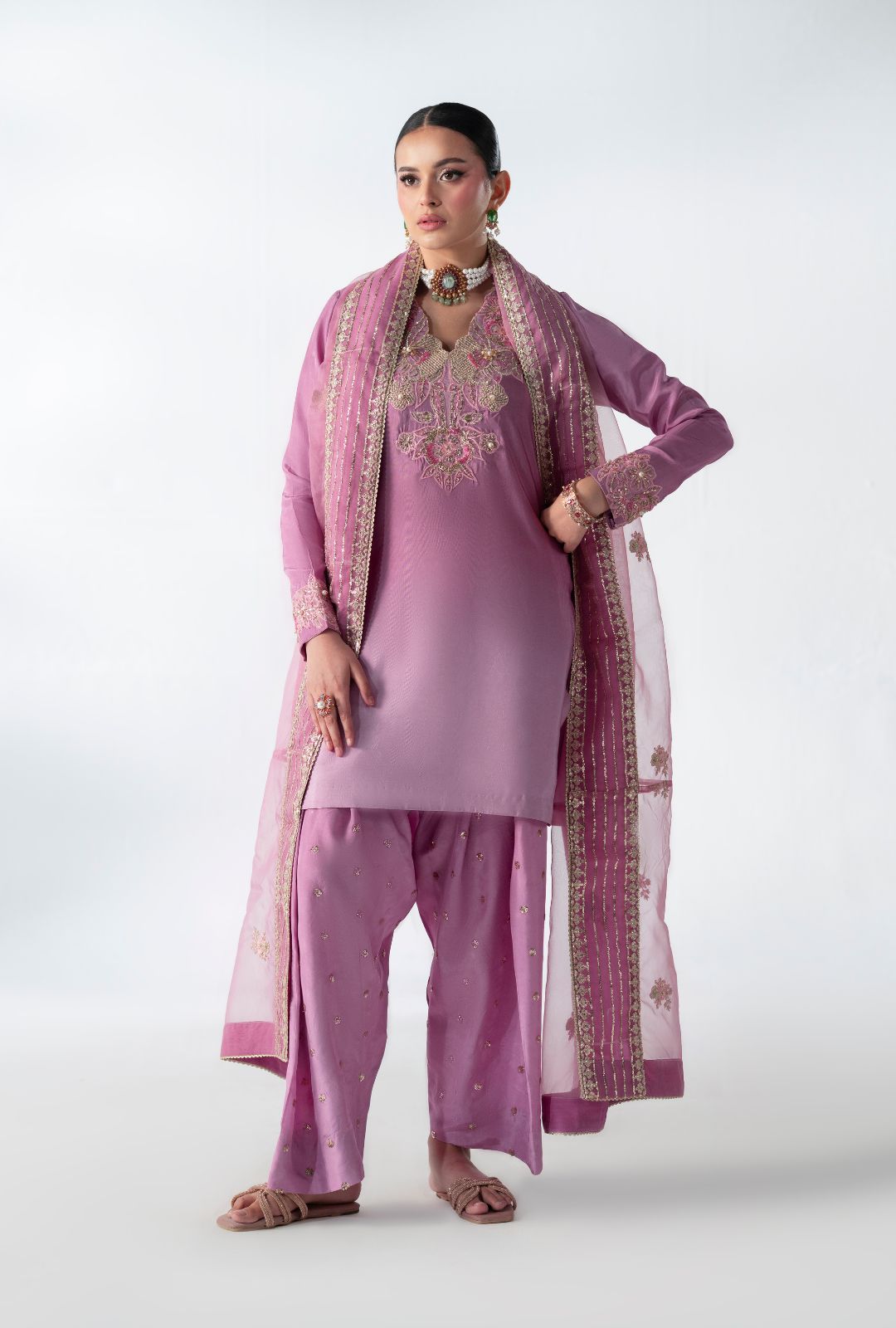 AJR Couture | Luxe Pret 25 | Floral Fusion by AJR Couture - Designer Dress  - Type : Ladies Clothes - Available at Libayah - 100% Original 