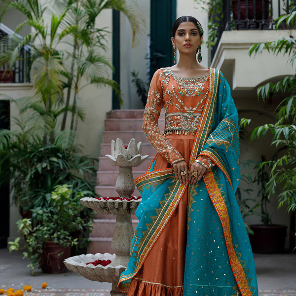 Wahajmkhan | Bahar Begum Formals | RUSTIC TURQUOISE by Wahaj M.Khan - Designer Dress - Type: Ladies Clothes - Available at Libayah - 100% Original
